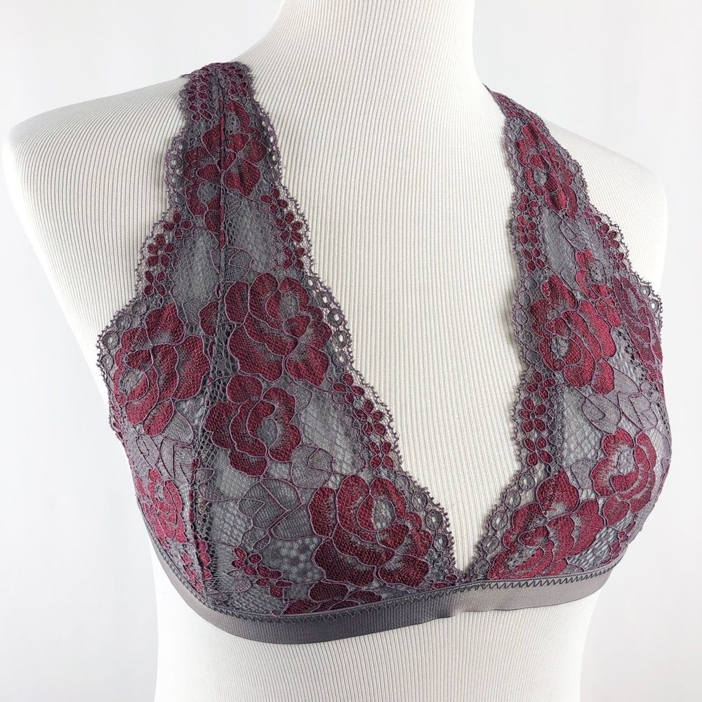 Youmita Floral Lace Crossback Overlayed Bralette